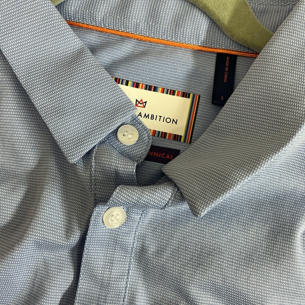 ambition Men's Pale Blue Polo Shirt - Picture 2 of 3